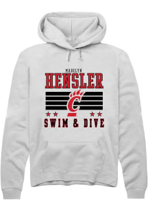 Madelyn Hensler  Rally Cincinnati Bearcats Mens White NIL Striped Long Sleeve Hoodie