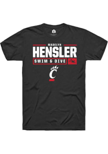 Madelyn Hensler  Cincinnati Bearcats Black Rally NIL Stacked Box Short Sleeve T Shirt