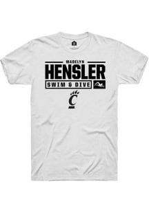 Madelyn Hensler  Cincinnati Bearcats White Rally NIL Stacked Box Short Sleeve T Shirt