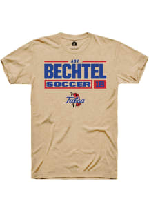 Ady Bechtel  Tulsa Golden Hurricane Tan Rally NIL Stacked Box Short Sleeve T Shirt