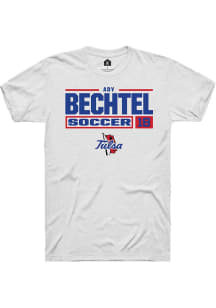 Ady Bechtel  Tulsa Golden Hurricane White Rally NIL Stacked Box Short Sleeve T Shirt