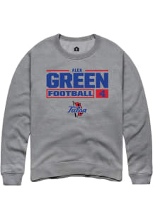 Alex Green  Rally Tulsa Golden Hurricane Mens Graphite Football NIL Stacked Box Long Sleeve Crew S..