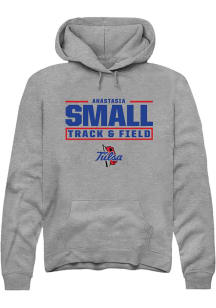 Anastasia Small  Rally Tulsa Golden Hurricane Mens Graphite NIL Stacked Box Long Sleeve Hoodie