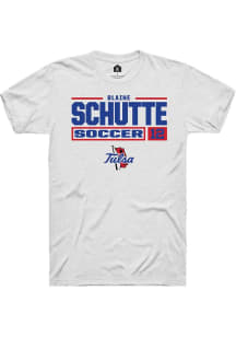 blaine schutte  Tulsa Golden Hurricane White Rally NIL Stacked Box Short Sleeve T Shirt