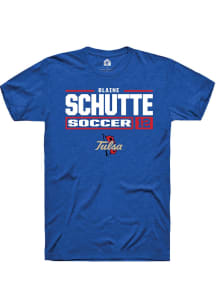 blaine schutte  Tulsa Golden Hurricane Blue Rally NIL Stacked Box Short Sleeve T Shirt