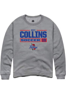 Brit Collins  Rally Tulsa Golden Hurricane Mens Graphite NIL Stacked Box Long Sleeve Crew Sweatshi..