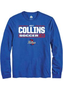 Brit Collins  Tulsa Golden Hurricane Blue Rally NIL Stacked Box Long Sleeve T Shirt