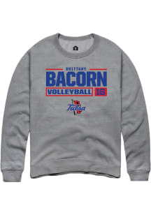 Brittany Bacorn  Rally Tulsa Golden Hurricane Mens Graphite NIL Stacked Box Long Sleeve Crew Sweat..
