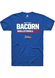 Brittany Bacorn  Tulsa Golden Hurricane Blue Rally NIL Stacked Box Short Sleeve T Shirt