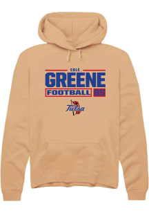 Cole Greene  Rally Tulsa Golden Hurricane Mens Gold Football NIL Stacked Box Long Sleeve Hoodie