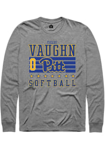 Tieley Vaughn  Pitt Panthers Grey Rally NIL Striped Long Sleeve T Shirt