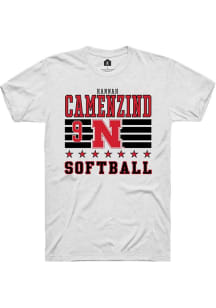 Hannah Camenzind  Nebraska Cornhuskers White Rally NIL Striped Short Sleeve T Shirt