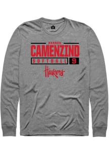 Hannah Camenzind  Nebraska Cornhuskers Graphite Rally NIL Stacked Box Long Sleeve T Shirt
