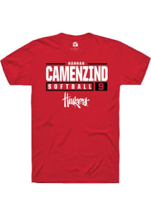 Hannah Camenzind  Nebraska Cornhuskers Red Rally NIL Stacked Box Short Sleeve T Shirt