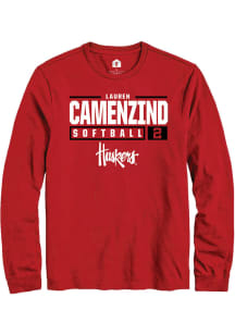 Lauren Camenzind  Nebraska Cornhuskers Red Rally NIL Stacked Box Long Sleeve T Shirt