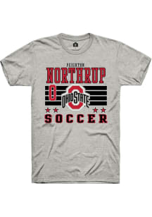 Peighton Northrup  Ohio State Buckeyes Ash Rally NIL Striped Short Sleeve T Shirt