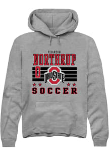Peighton Northrup  Rally Ohio State Buckeyes Mens Grey NIL Striped Long Sleeve Hoodie