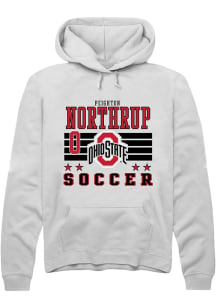 Peighton Northrup  Rally Ohio State Buckeyes Mens White NIL Striped Long Sleeve Hoodie