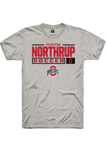 Peighton Northrup  Ohio State Buckeyes Ash Rally NIL Stacked Box Short Sleeve T Shirt
