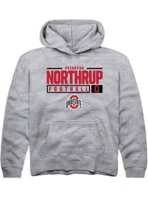 Peighton Northrup  Rally Ohio State Buckeyes Youth Grey NIL Stacked Box Long Sleeve Hoodie