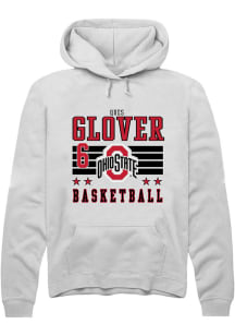 Ques Glover  Rally Ohio State Buckeyes Mens White NIL Striped Long Sleeve Hoodie