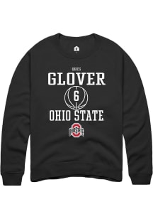 Ques Glover  Rally Ohio State Buckeyes Mens Black NIL Sport Icon Long Sleeve Crew Sweatshirt