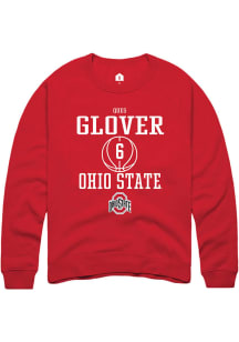 Ques Glover  Rally Ohio State Buckeyes Mens Red NIL Sport Icon Long Sleeve Crew Sweatshirt