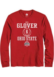 Ques Glover  Ohio State Buckeyes Red Rally NIL Sport Icon Long Sleeve T Shirt