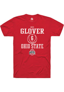 Ques Glover  Ohio State Buckeyes Red Rally NIL Sport Icon Short Sleeve T Shirt