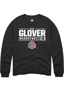 Ques Glover  Rally Ohio State Buckeyes Mens Black NIL Stacked Box Long Sleeve Crew Sweatshirt
