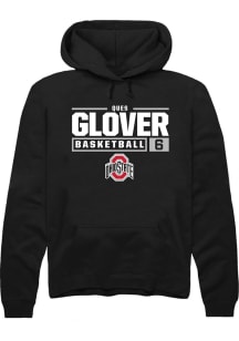 Ques Glover  Rally Ohio State Buckeyes Mens Black NIL Stacked Box Long Sleeve Hoodie