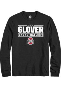 Ques Glover  Ohio State Buckeyes Black Rally NIL Stacked Box Long Sleeve T Shirt