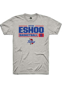 Brynn Eshoo  Tulsa Golden Hurricane Ash Rally NIL Stacked Box Short Sleeve T Shirt