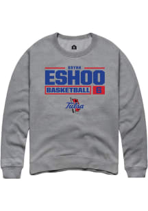 Brynn Eshoo  Rally Tulsa Golden Hurricane Mens Graphite NIL Stacked Box Long Sleeve Crew Sweatshir..