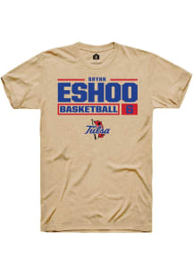 Brynn Eshoo  Tulsa Golden Hurricane Tan Rally NIL Stacked Box Short Sleeve T Shirt