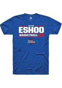 Brynn Eshoo  Tulsa Golden Hurricane Blue Rally NIL Stacked Box Short Sleeve T Shirt