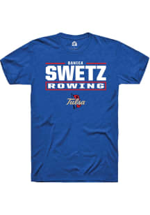 Danica Swetz  Tulsa Golden Hurricane Blue Rally NIL Stacked Box Short Sleeve T Shirt