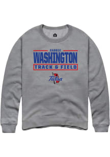 Gabbie Washington  Rally Tulsa Golden Hurricane Mens Graphite NIL Stacked Box Long Sleeve Crew Swe..