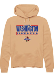 Gabbie Washington  Rally Tulsa Golden Hurricane Mens Gold NIL Stacked Box Long Sleeve Hoodie