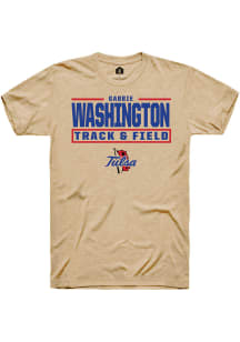 Gabbie Washington  Tulsa Golden Hurricane Tan Rally NIL Stacked Box Short Sleeve T Shirt