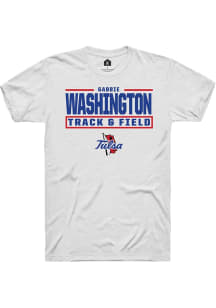Gabbie Washington  Tulsa Golden Hurricane White Rally NIL Stacked Box Short Sleeve T Shirt