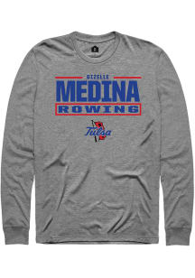 Gizelle Medina  Tulsa Golden Hurricane Graphite Rally NIL Stacked Box Long Sleeve T Shirt