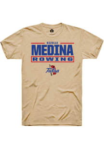 Gizelle Medina  Tulsa Golden Hurricane Tan Rally NIL Stacked Box Short Sleeve T Shirt
