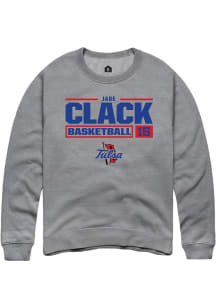 Jade Clack  Rally Tulsa Golden Hurricane Mens Graphite NIL Stacked Box Long Sleeve Crew Sweatshirt