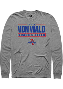 Jaylin Adams/Vonwald  Tulsa Golden Hurricane Graphite Rally NIL Stacked Box Long Sleeve T Shirt
