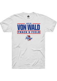 Jaylin Adams/Vonwald  Tulsa Golden Hurricane White Rally NIL Stacked Box Short Sleeve T Shirt