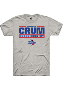 Makenzie Crum  Tulsa Golden Hurricane Ash Rally NIL Stacked Box Short Sleeve T Shirt