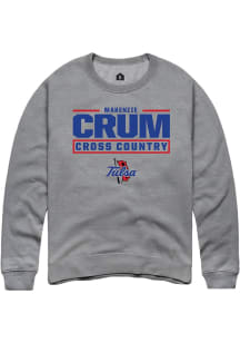 Makenzie Crum  Rally Tulsa Golden Hurricane Mens Graphite NIL Stacked Box Long Sleeve Crew Sweatsh..