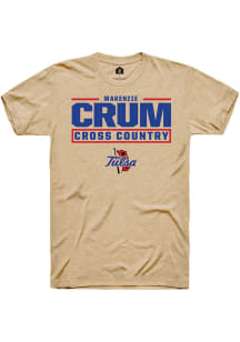 Makenzie Crum  Tulsa Golden Hurricane Tan Rally NIL Stacked Box Short Sleeve T Shirt