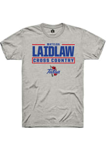 Matilda Laidlaw  Tulsa Golden Hurricane Ash Rally NIL Stacked Box Short Sleeve T Shirt